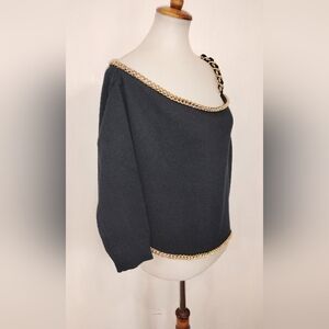 L'AGENCE CROPPED CHAIN SWEATER NWOT